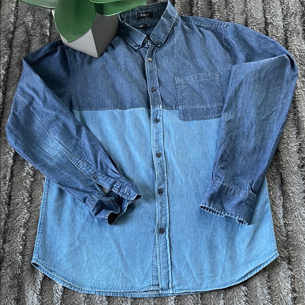 Carbon Two-Tone Blue Denim Shirt